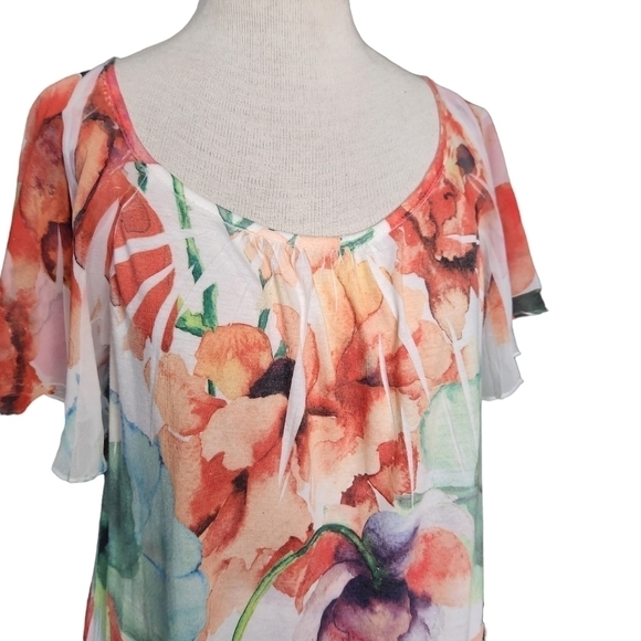 Espresso Flutter Sleeve Top - Picture 2 of 6